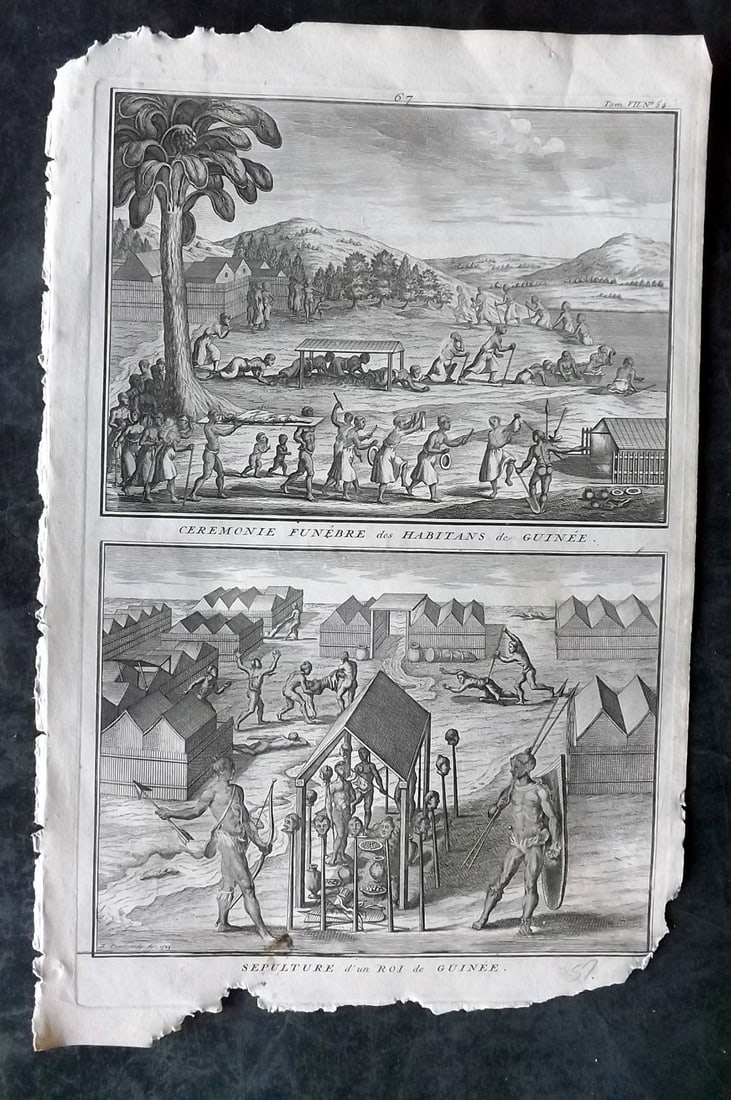 Picart, Bernard 1789 Folio Print. Guinea - Ceremonies, Africa (1 of 1)