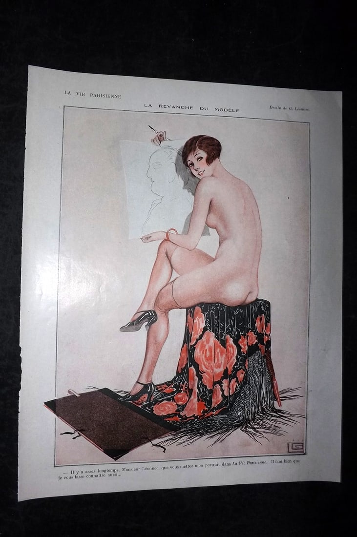 La Vie Parisienne 1926 Art Deco Print. La Revanche du Modele by Leonnec (1 of 1)
