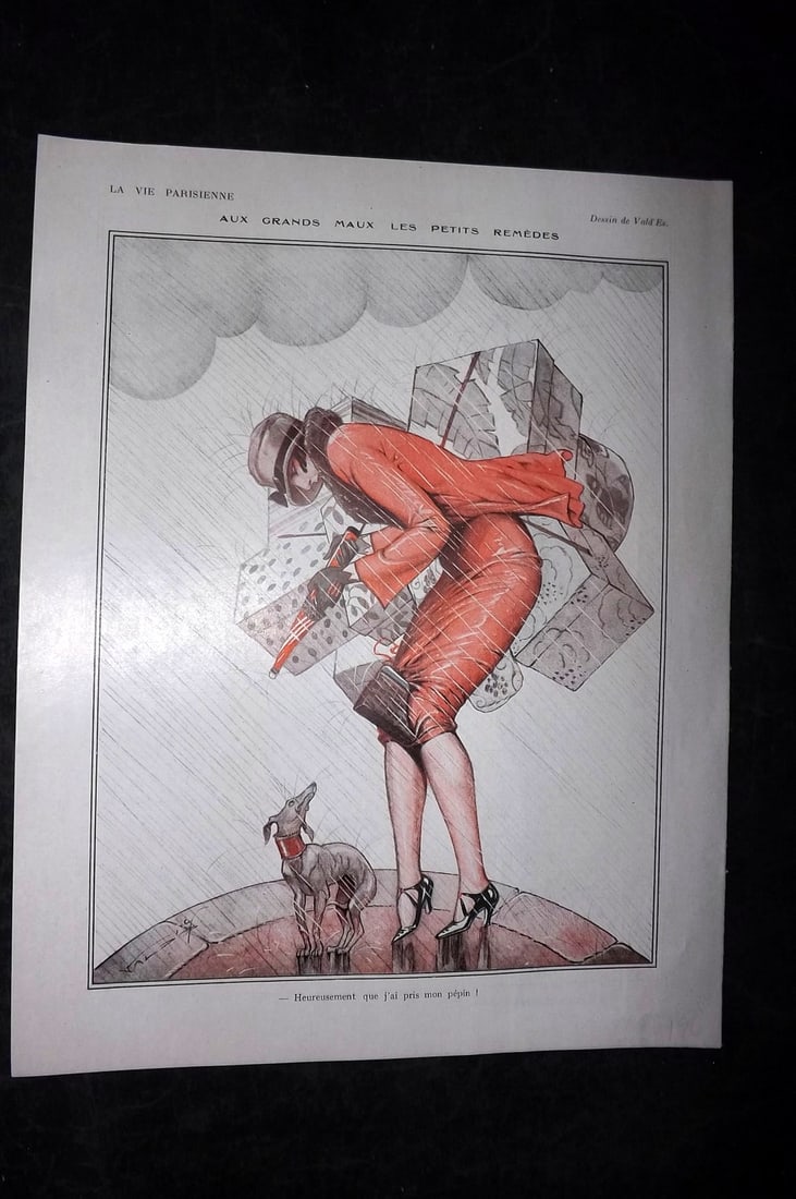La Vie Parisienne 1926 Art Deco Print. Aux Grands Maux les Petits Remedes by Vald' Es (1 of 1)