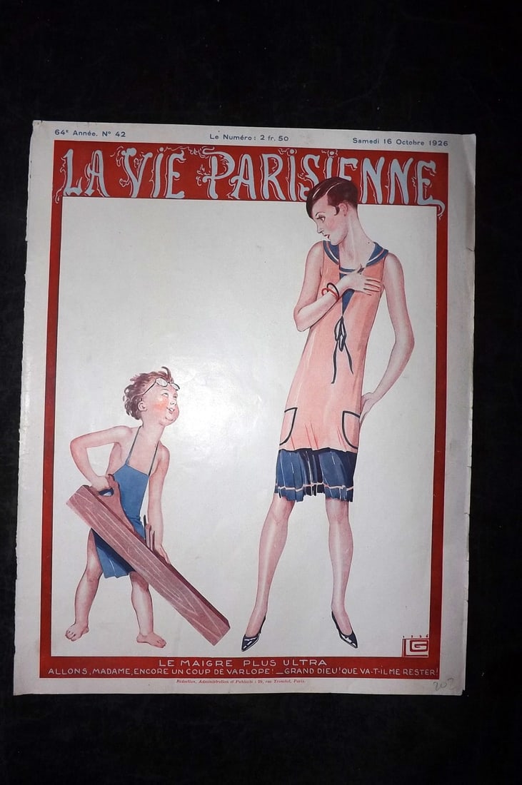 La Vie Parisienne 1926 Art Deco Print. Le Maigre plus Ultra by Leonnec (1 of 1)