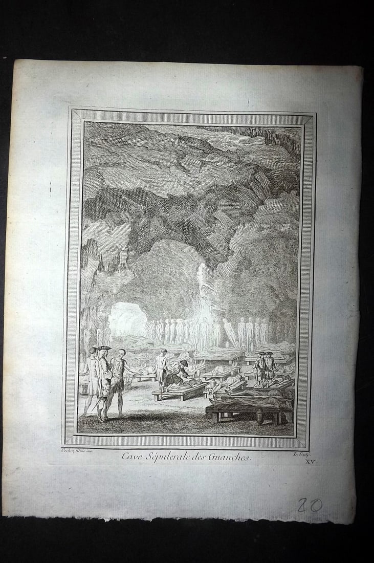 Prevost, Antoine C1760 Print. Guanches Cave, Tenerife Canary Islands Spain (1 of 1)