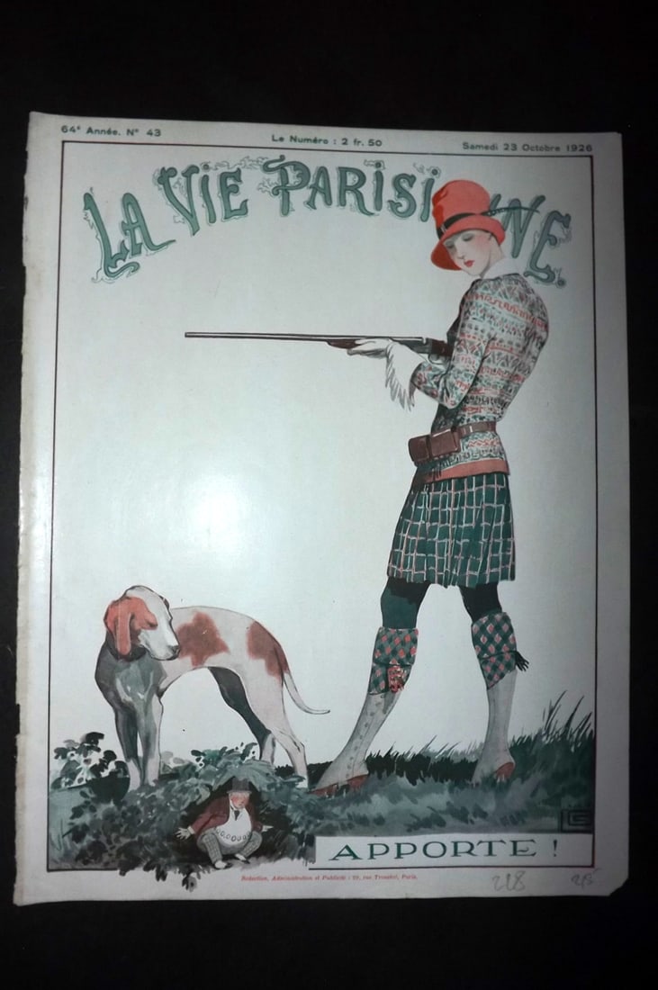 La Vie Parisienne 1926 Art Deco Print. Apporte by Leonnec: Lithographs Published 1928, Paris for "La Vie Parisienne" Illustrated by Lissac, Barbier, Vallet, Valee, Prejelan, Herouard, Fournier, Kuhn-Regnier, Georges L?onnec and others. Verso text, but none sh