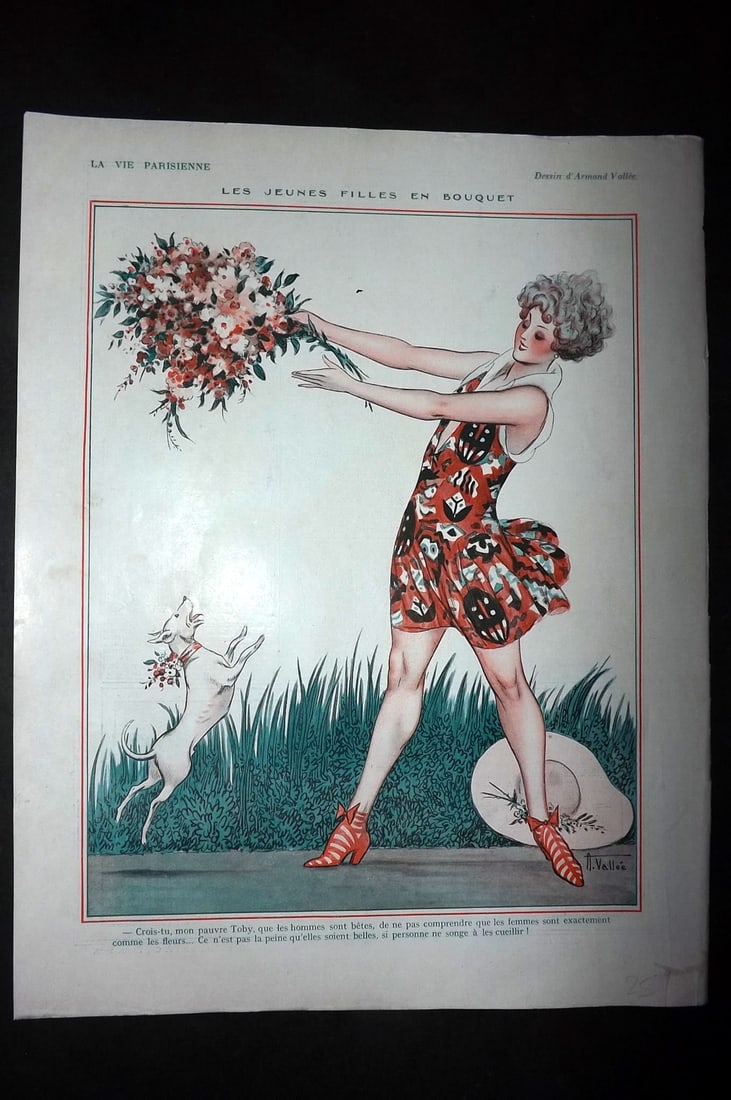 La Vie Parisienne 1926 Art Deco Print. Les Jeunes Filles en Bouquet by Vallee (1 of 1)