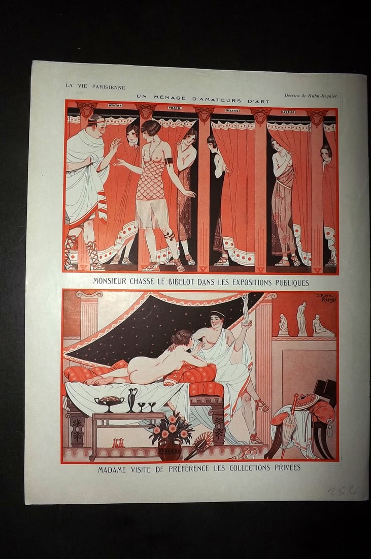 La Vie Parisienne 1926 Art Deco Print. Un Menage d'Amateurs d'Art by Kuhn-Regnier (1 of 1)