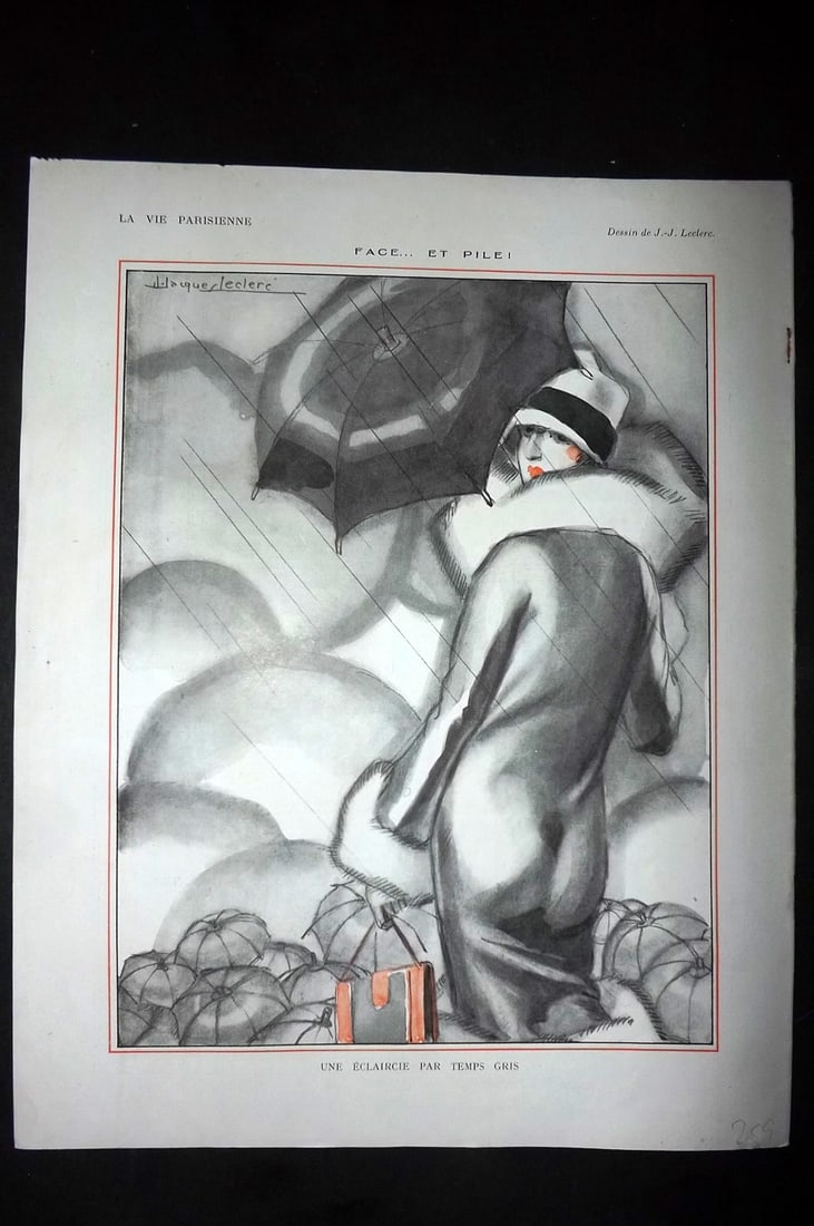 La Vie Parisienne 1926 Art Deco Print. Face et Pile by Leclerc (1 of 1)