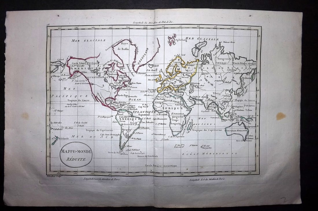 Guthrie, William 1799 Antique Map. World on Mercator's Projection (1 of 1)