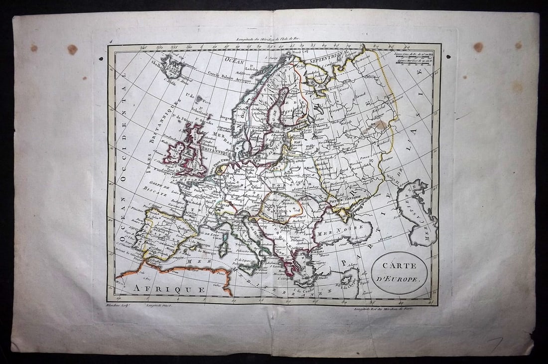 Guthrie, William 1799 Antique Map. Europe. Carte d'Europe (1 of 1)