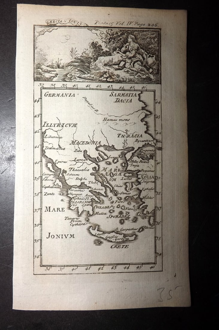 Pluche, Noel Antoine 1766 Map. Grecia & Ionia. Greece and Islands (1 of 1)