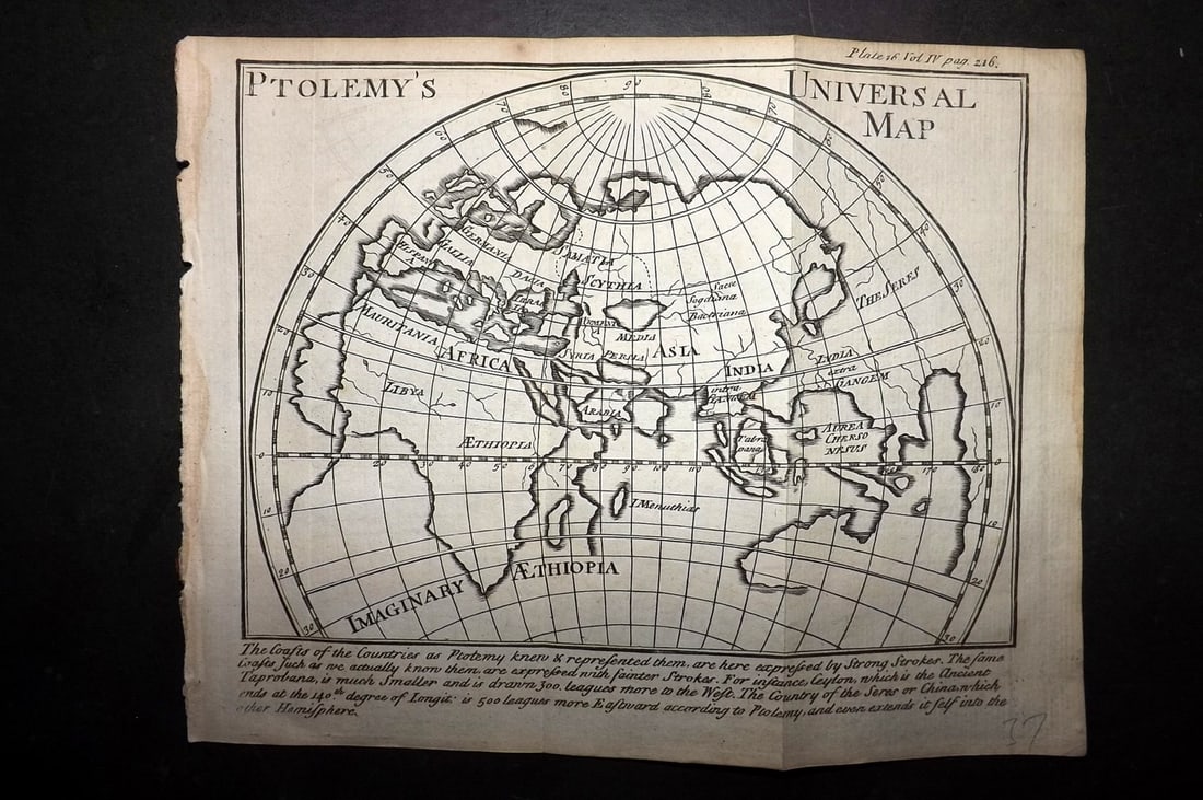 Pluche, Noel Antoine 1766 Map. Ptolemy's Universal Map. Hemisphere (1 of 1)