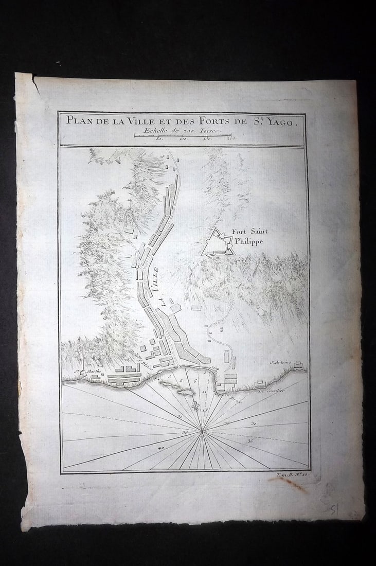 Bellin, Jacques-Nicolas C1760 Map. Africa Ghana - Forts de St. Yago (1 of 1)