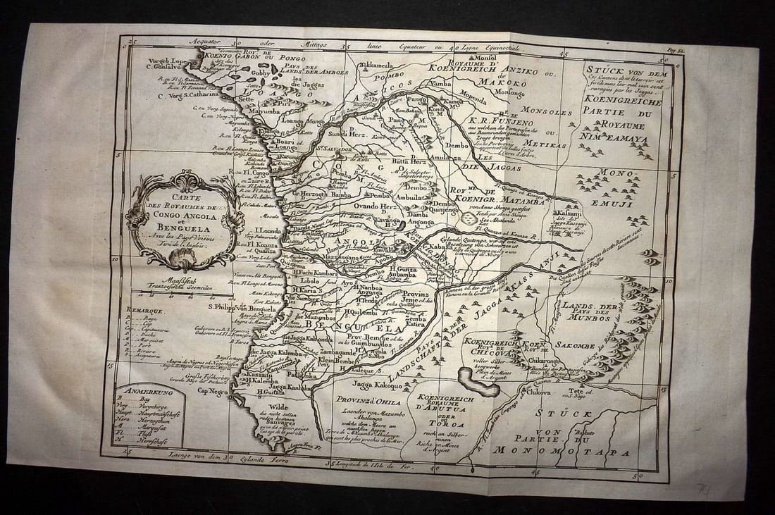 Psalmanazar & Sale C1770 Antique Map. Africa - Congo, Angola etc (1 of 1)