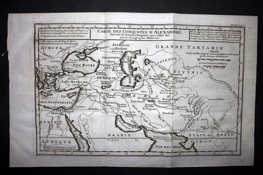 Psalmanazar & Sale C1770 Antique Map. Conquests of Alexander the Great (1 of 1)