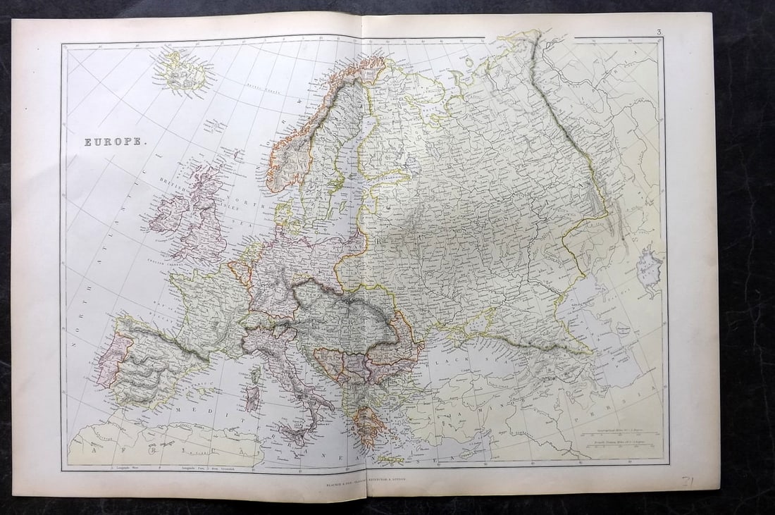 Blackie (Pub) 1882 Folio Map. Europe (1 of 2)