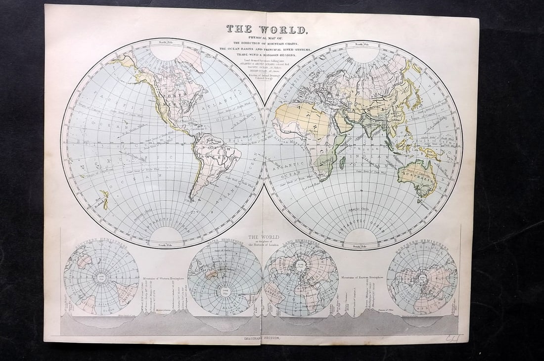 National Encyclopedia 1891 Map. World Hemispheres (1 of 1)