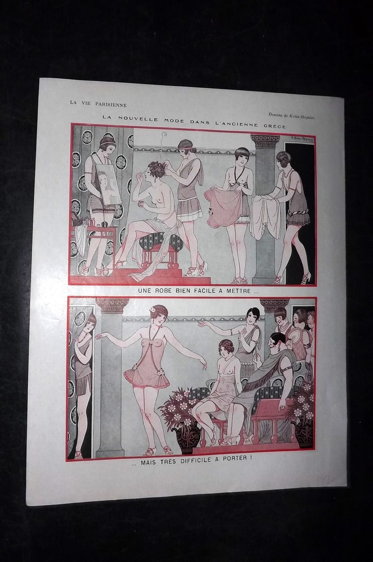La Vie Parisienne 1926 Art Deco Print. La Nouvelle Mode dans l'Ancienne Grece by Kuhn-Regnier (1 of 1)