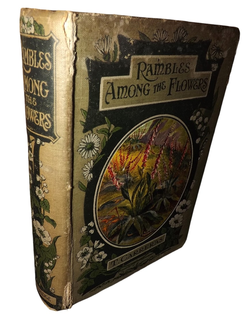 Carreras, T. - Rambles Among The Flowers, Fine Decorative Binding, RARE, 3 vols in 1 (1 of 8)
