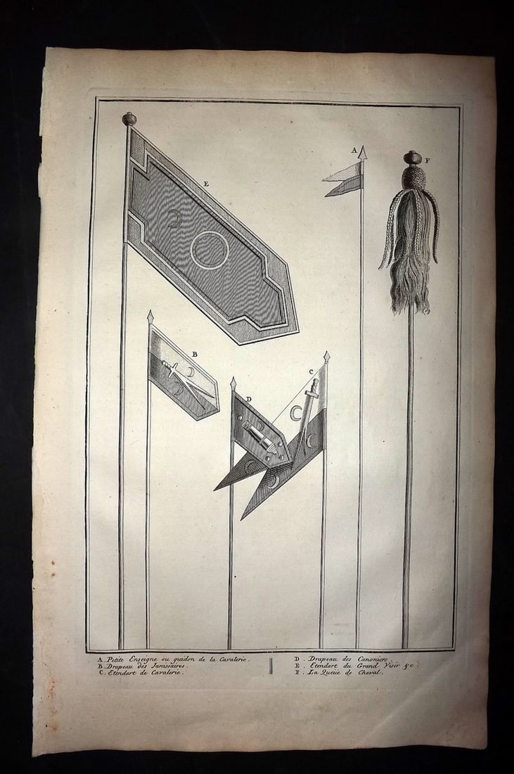 Picart, Bernard 1741 Folio Print. Turkey - Costume of Military: Folio Copper Plate Published Published 1741, Paris for "Histoire generale des ceremonies, moeurs, et coutumes religieuses de tous les Peuples du Monde" by Bernard Picart. Paper Size: 15.5 x 10 inch (3