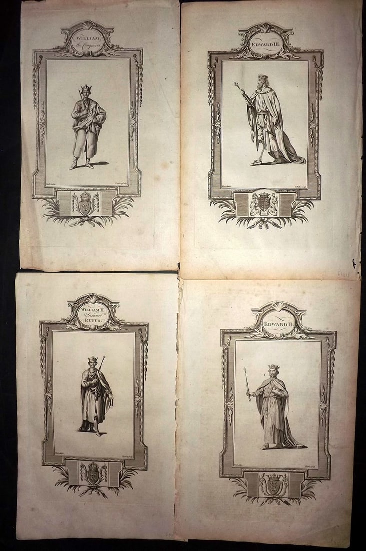 Russell, William 1779 Lot of 4 Folio British King Portrait Prints (1 of 2)