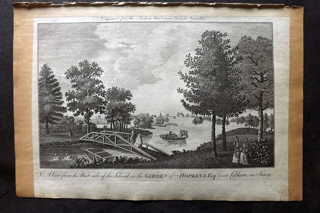Burlington, Charles 1779 Folio Print. Cobham in Surrey: Folio Copper Plate Published 1779 by J. Cooke, London for "The Modern Universal British Traveller or, a New, Complete, and Accurate tour Through England, Wales, Scotland, and the Neighbouring Islands"