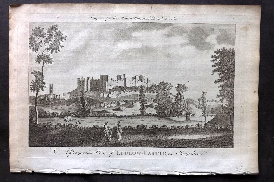 Burlington, Charles 1779 Folio Print. Ludlow Castle, Shropshire (1 of 1)