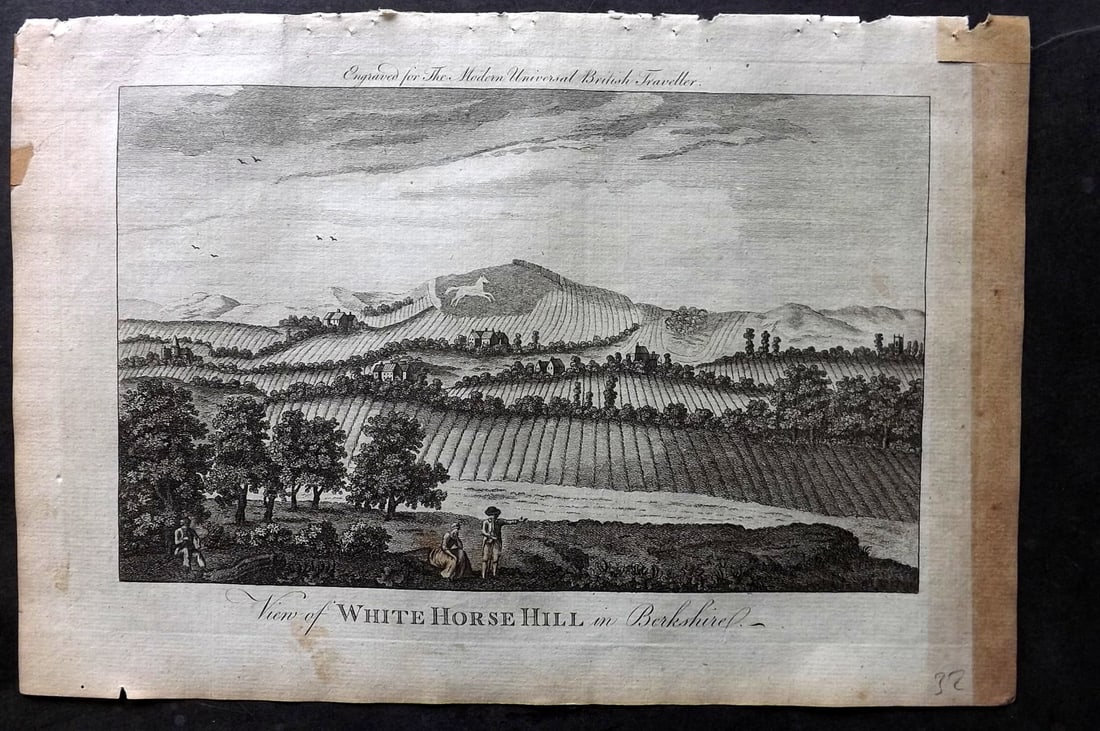 Burlington, Charles 1779 Folio Print. White Horse Hill, Berkshire (1 of 1)