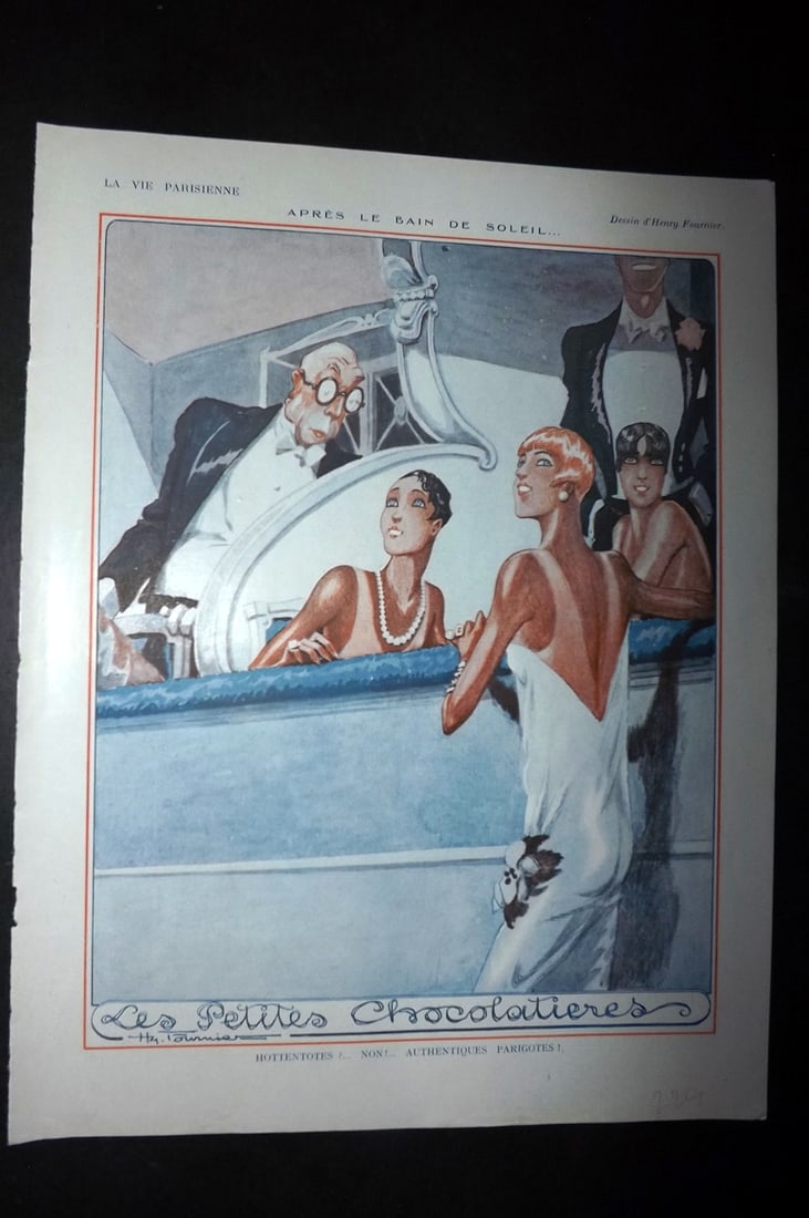 La Vie Parisienne 1926 Art Deco Print. Apres le Bain de Soleil by Fournier (1 of 1)