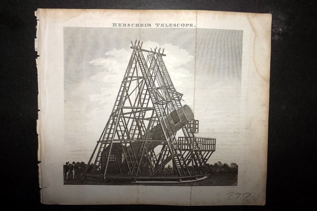 Squire 1820 Astronomy Print. Herschel's Telescope (1 of 1)