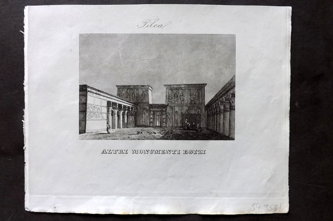 Marmocchi, Francesco 1845 Print. Monuments, Egypt (1 of 1)