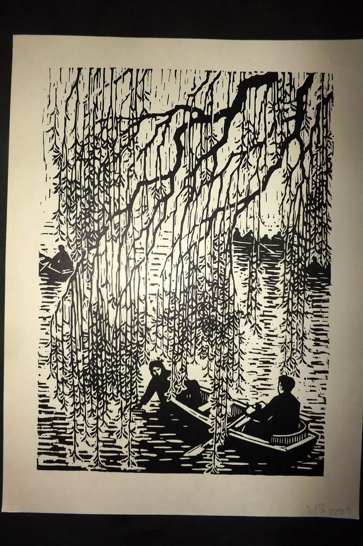 After Li Tschung 1963 Folio Print. Singing behind the Willow Veil (1 of 1)