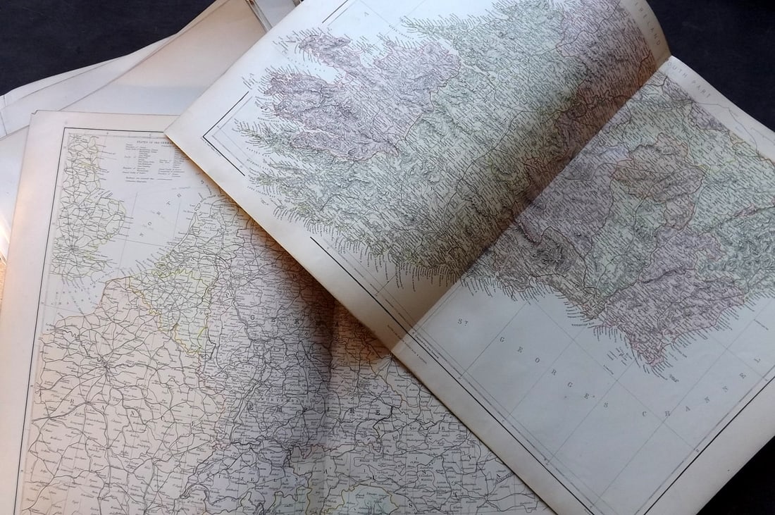 Weller & Blackie 1882 Mixed Lot of 24 Antique Maps (1 of 12)