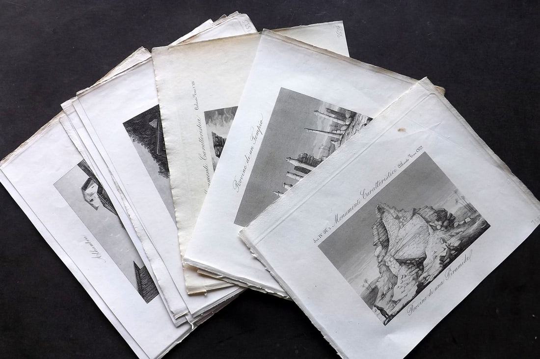 Marmocchi, Francesco 1845 Lot of 17 Antique Prints (1 of 6)