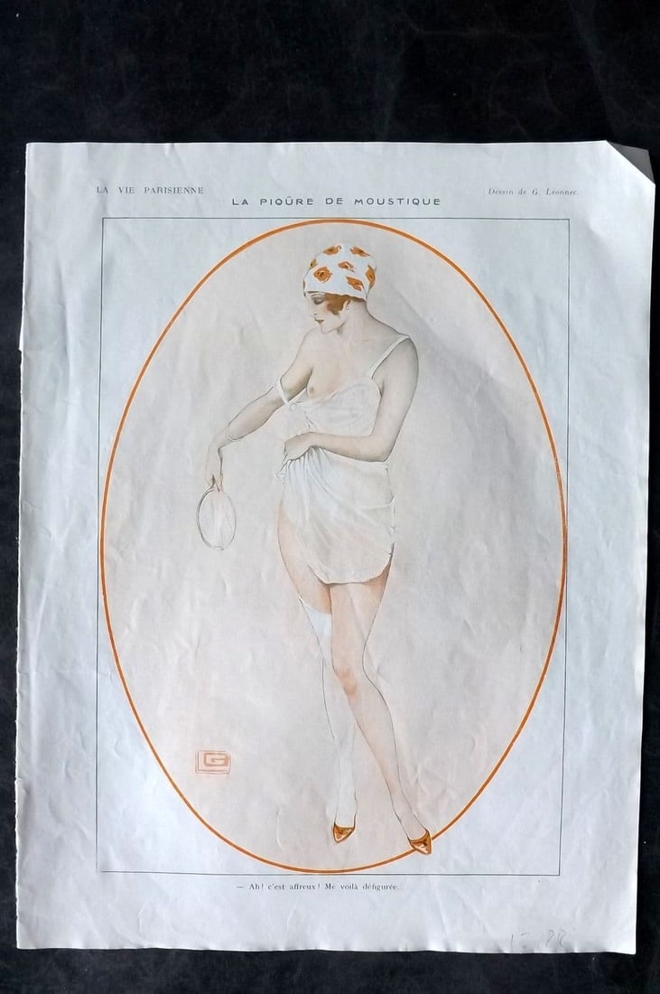La Vie Parisienne 1916 Art Deco Print. La Piqure de Moustique by Leonnec (1 of 1)