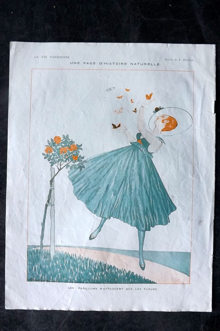 La Vie Parisienne 1916 Art Deco Print. Une Page d'Histoire Naturelle by Brunner (1 of 1)