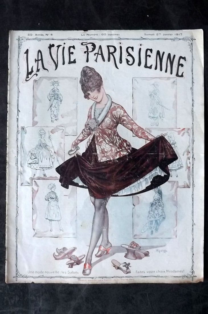 La Vie Parisienne 1917 Art Deco Print Une mode nouvelle: Les Sabots by Herouard (1 of 1)