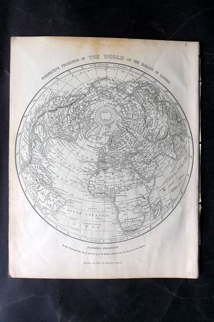 Lowry, Joseph 1852 Antique Map. Northern Hemisphere (1 of 1)
