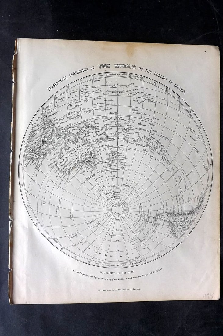 Lowry, Joseph 1852 Antique Map. Southern Hemisphere (1 of 1)