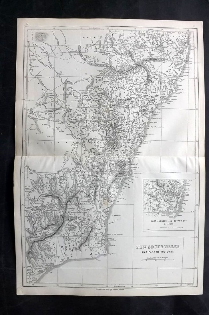 Lowry, Joseph 1852 Antique Map. New South Wales and Part of Victoria. Australia (1 of 1)