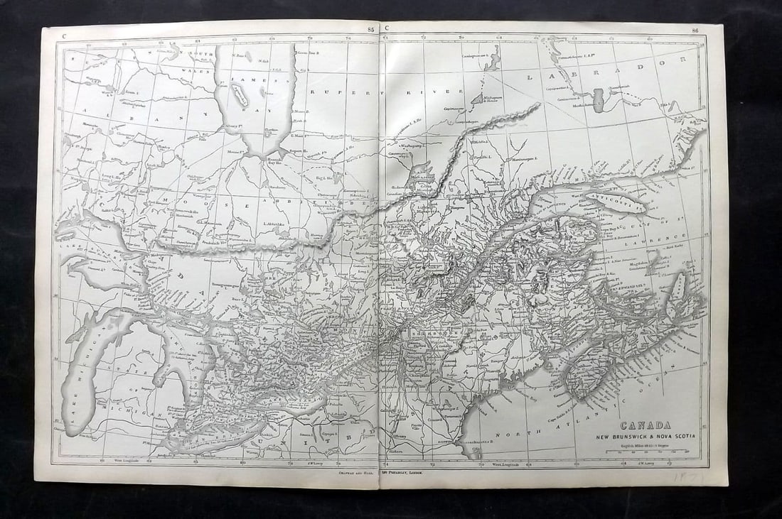 Lowry, Joseph 1852 Antique Map. Canada, New Brunswick & Nova Scotia (1 of 1)