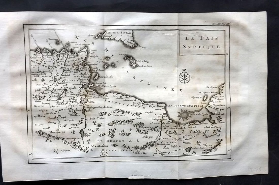 Psalmanazar & Sale C1770 Antique Map. Le Pais Syrtique. North Africa: Antique Copper Engraved Map Published 1747-82 Amsterdam and Leipzig for "Histoire Universelle, depuis le commencement du monde" 4to Edition by George Sale, George Psalmanazar, Thomas Salmon et al. Fol
