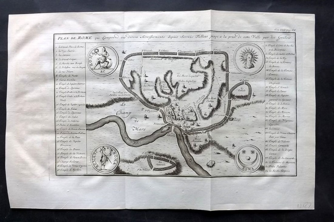 Psalmanazar & Sale C1770 Antique Map. Plan de Rome. Italy. (1 of 1)