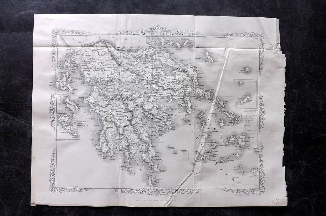 Rapkin, John 1860 Antique Map. Greece (1 of 1)