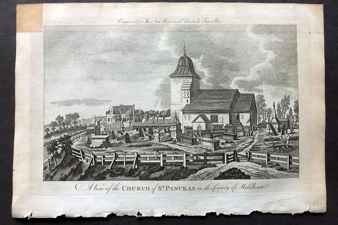 Burlington, Charles 1779 Folio Print. Church of St. Pancras, Middlesex, London (1 of 1)
