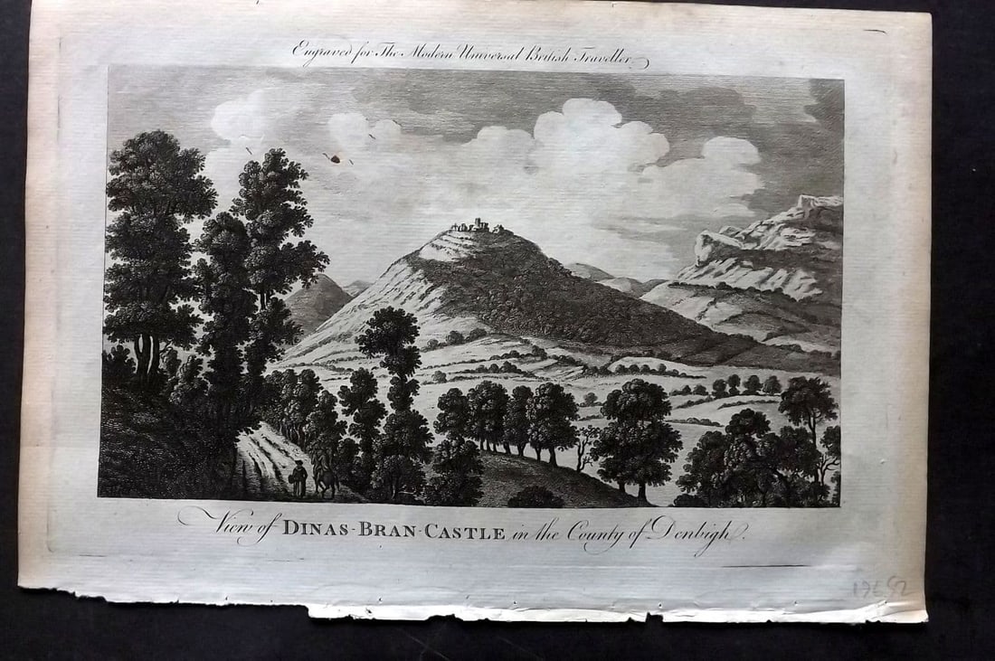 Burlington, Charles 1779 Folio Print. Dinas-Bran Castle in the County of Denbigh (1 of 1)