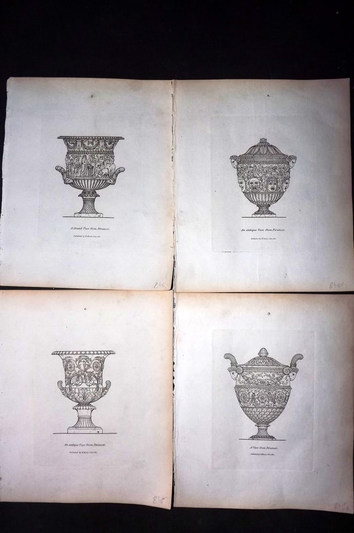 Moses, Henry 1814 Lot of 4 Prints. Vases (1 of 2)