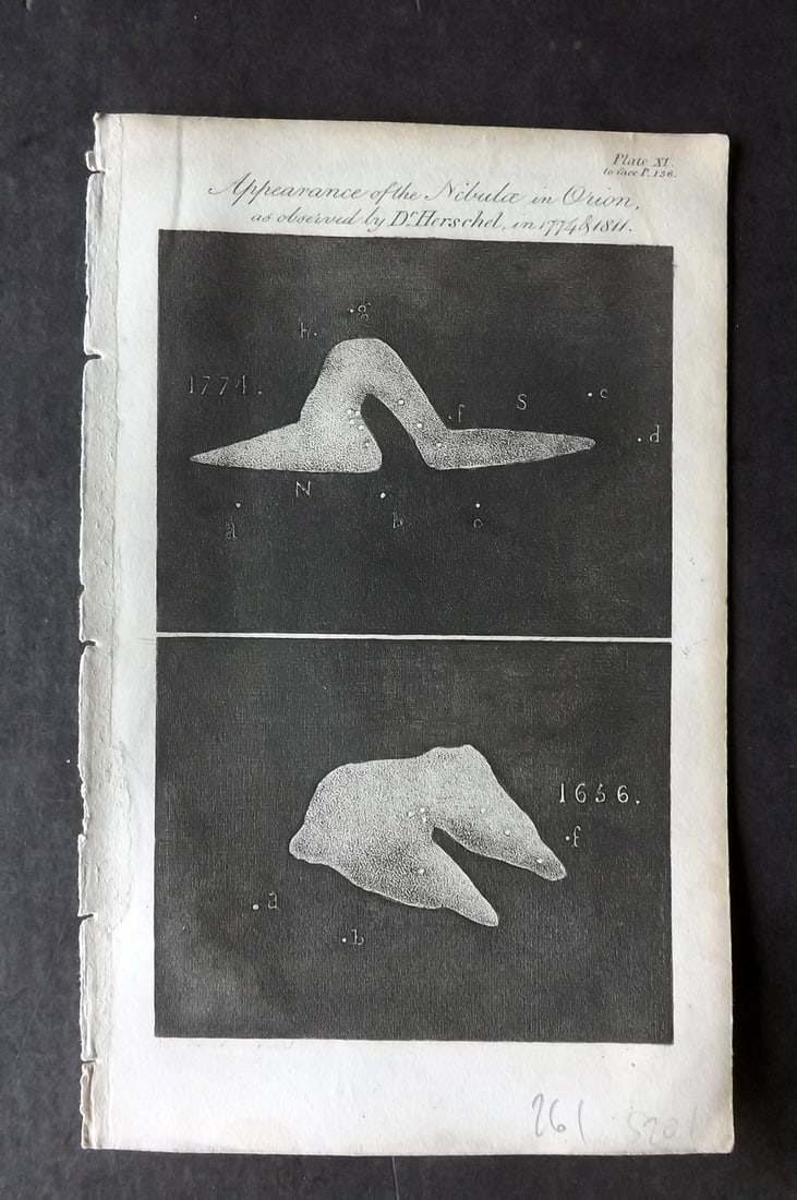 Squire 1820 Astronomy Print. Appearance of the Nebulae in Orion (1 of 1)