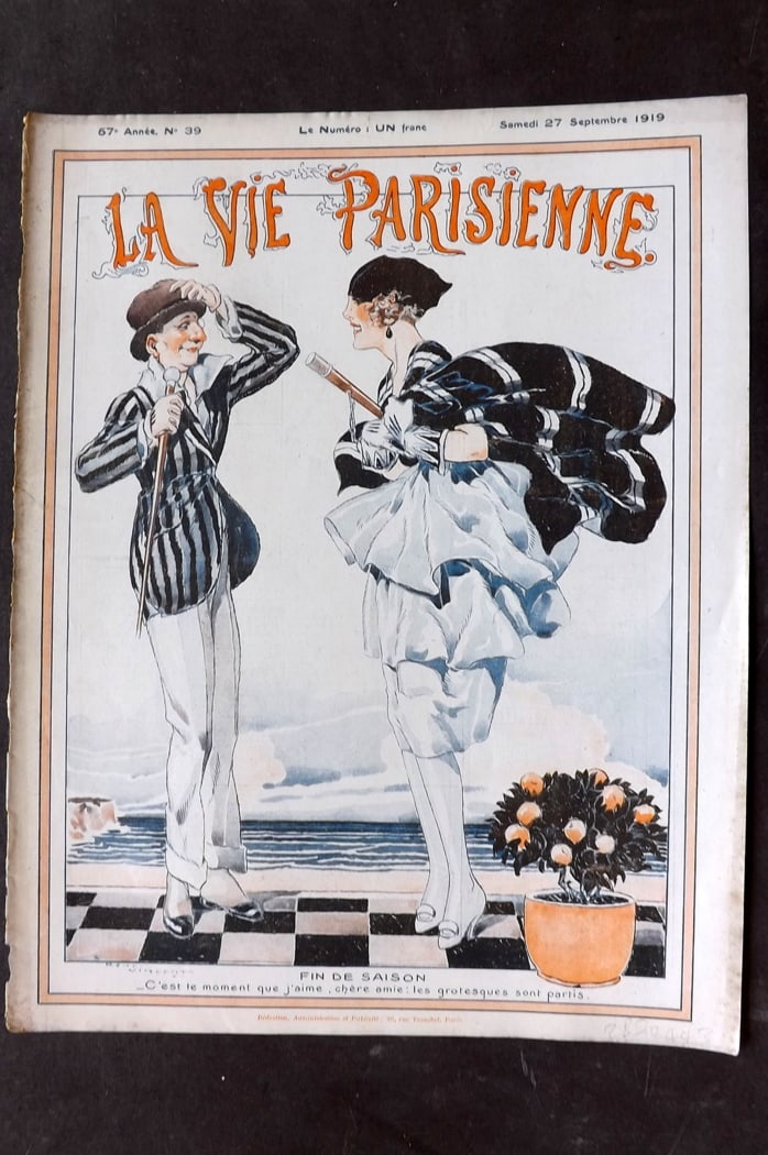 La Vie Parisienne 1919 Art Deco Print. Fin de Saison by Rene Vincent (1 of 1)