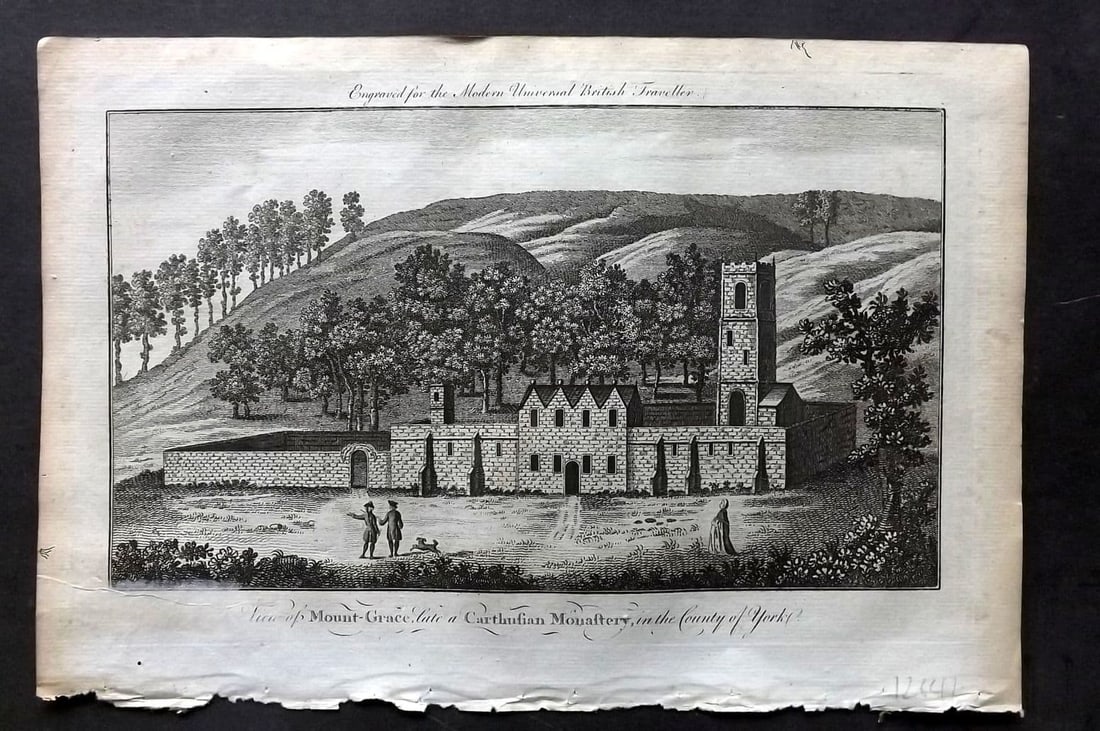 Burlington, Charles 1779 Mount Grace Gate a Carthufian Monastery in the County of York: Folio Copper Plate Published 1779 by J. Cooke, London for "The Modern Universal British Traveller or, a New, Complete, and Accurate tour Through England, Wales, Scotland, and the Neighbouring Islands"