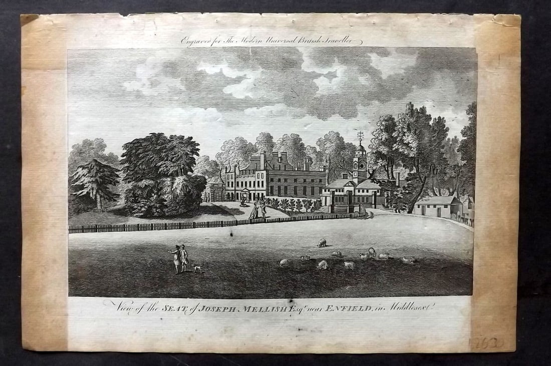 Burlington, Charles 1779 Print. Seat of Joseph Mellish near Enfield, Middlesex London (1 of 1)