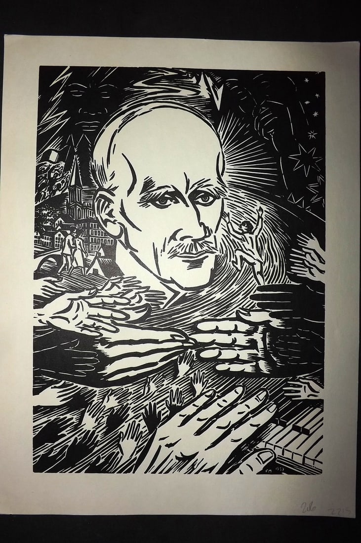 After Frans Masereel 1963 Folio Print. In Hounour of Romain Rolland (1 of 1)