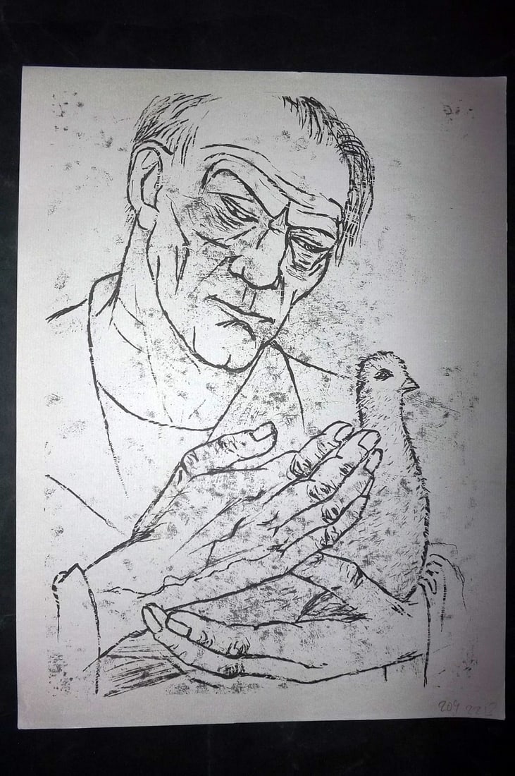 After Fritz Cremer 1963 Folio Print. The Artist: Folio Lithograph Published 1963, Dresden for "Peace for the World" Paper Size: 16 x 12 inch (40 x 30cm) Good Condition